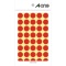 エーワン　カラーラベル　丸型　直径１５ｍｍ　赤　０７０２１　１パック（５６０片：４０片×１４シート）