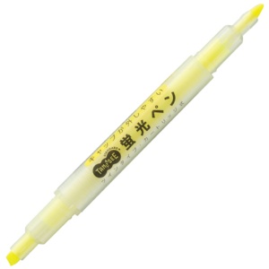 ＴＡＮＯＳＥＥ　キャップが外しやすい蛍光ペン　ツイン　黄　１本1