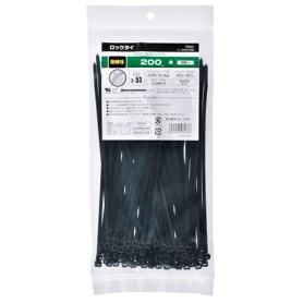 オーム電機　耐候性ロックタイ　２００ｍｍ　黒　ＬＴ－２００Ｗ１００ＢＫ　１袋（１００本）