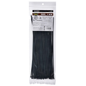 オーム電機　耐候性ロックタイ　３００ｍｍ　黒　ＬＴ－３００Ｗ１００ＢＫ　１袋（１００本）1