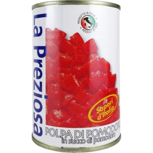 オーバーシーズ　ラ・プレッツィオーザ　ダイストマト（カットトマト）　４００ｇ　１缶1