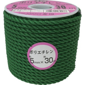 ユタカメイク　ロープ　ＰＥカラーロープボビン巻　５ｍｍ×３０ｍ　グリーン　ＲＥ－３３　１巻1