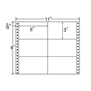 東洋印刷　ナナフォーム　連続ラベル　Ｍタイプ　１１×９インチ　６面　１２７×７６ｍｍ　荷札サイズ　Ｍ１１Ａ　１箱（５００折）1