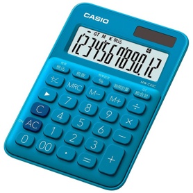 カシオ　カラフル電卓　ミニジャストタイプ　１２桁　レイクブルー　ＭＷ－Ｃ２０Ｃ－ＢＵ－Ｎ　１台