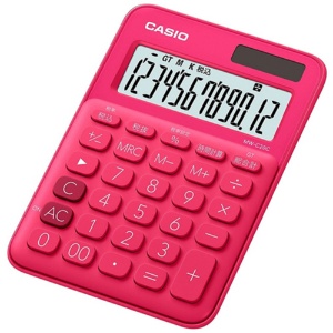 カシオ　カラフル電卓　ミニジャストタイプ　１２桁　ビビッドピンク　ＭＷ－Ｃ２０Ｃ－ＲＤ－Ｎ　１台1