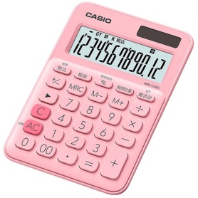 カシオ　カラフル電卓　ミニジャストタイプ　１２桁　ペールピンク　ＭＷ－Ｃ２０Ｃ－ＰＫ－Ｎ　１台