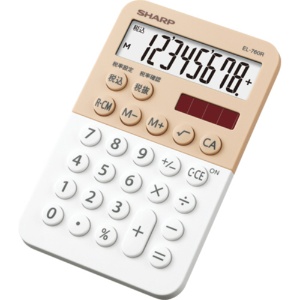 シャープ　カラー・デザイン電卓　８桁　ミニミニナイスサイズ　ホワイト系　ＥＬ－７６０Ｒ－ＷＸ　１台1