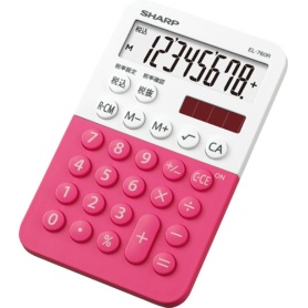 シャープ　カラー・デザイン電卓　８桁　ミニミニナイスサイズ　ピンク系　ＥＬ－７６０Ｒ－ＰＸ　１台