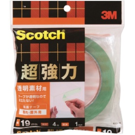 ３Ｍ　スコッチ　超強力両面テープ　透明素材用　１９ｍｍ×４ｍ　ＳＴＤ－１９　１巻