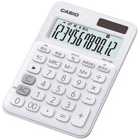 カシオ　カラフル電卓　ミニジャストタイプ　１２桁　ホワイト　ＭＷ－Ｃ２０Ｃ－ＷＥ－Ｎ　１台