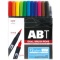トンボ鉛筆　水性マーカー　デュアルブラッシュペン　ＡＢＴ　１２色（各色１本）　ベーシック　ＡＢ－Ｔ１２ＣＢＡ　１パック