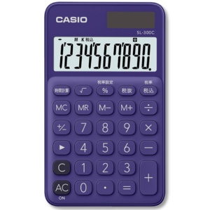 カシオ　カラフル電卓　１０桁　手帳タイプ　パープル　ＳＬ－３００Ｃ－ＰＬ－Ｎ　１台1