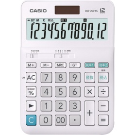 カシオ　Ｗ税率電卓　１２桁　デスクタイプ　ＤＷ－２００ＴＣ－Ｎ　１台