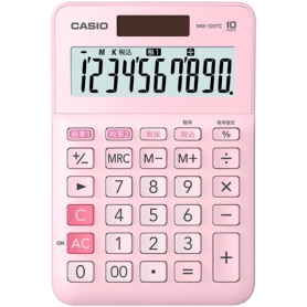 カシオ　Ｗ税率電卓　１０桁　ミニジャストタイプ　ピンク　ＭＷ－１００ＴＣ－ＰＫ－Ｎ　１台