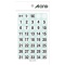 エーワン　特殊ラベル　丸型　数字　直径１５ｍｍ　白（黒文字）　「１～１００」各１片　０８０８０　１パック