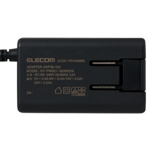 エレコム　ＵＳＢ　ＰｏｗｅｒＤｅｌｉｖｅｒｙ　４５Ｗ　ＡＣ充電器（抗菌／Ｃケーブル一体型／２ｍ）　ブラック　ＡＣＤＣ－ＰＤ１９４５ＢＫ　１個4