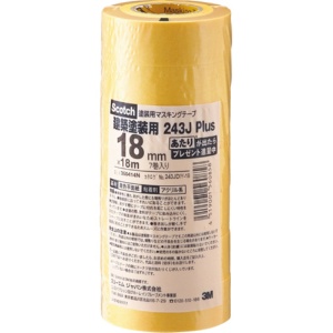 ３Ｍ　スコッチ　マスキングテープ　２４３Ｊ　塗装用　１８ｍｍ×１８ｍ　２４３ＪＤＩＹ－１８　１パック（７巻）1