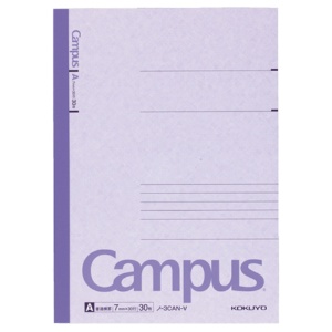 コクヨ　キャンパスノート（カラー表紙）　セミＢ５　Ａ罫　３０枚　紫　ノ－３ＣＡＮ－Ｖ　１冊1