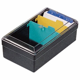 ライオン事務器　名刺整理箱　Ｗ１０２×Ｄ１８０×Ｈ７０ｍｍ　５００枚収容　黒　Ｎｏ．５１　１個
