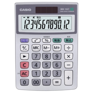 カシオ　特大表示電卓　１２桁　ミニジャストサイズ　ＭＷ－１２ＧＴ－Ｎ　１台1