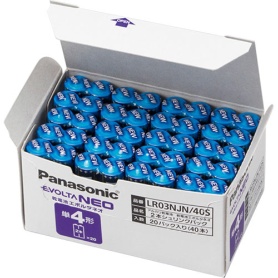 パナソニック　アルカリ乾電池　エボルタＮＥＯ　単４形　ＬＲ０３ＮＪＮ／４０Ｓ　１箱（４０本）