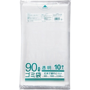 クラフトマン　業務用透明　メタロセン配合厚手ゴミ袋　９０Ｌ　ＨＫ－０８９　１パック（１０枚）1