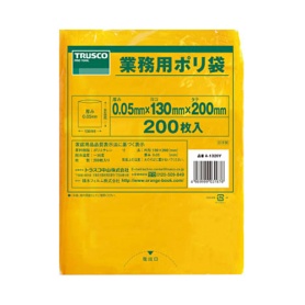 ＴＲＵＳＣＯ　小型黄色ポリ袋　０．０５×２００×１３０ｍｍ　Ａ－１３２０Ｙ　１パック（２００枚）