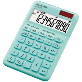 シャープ　カラー・デザイン電卓　１０桁　ミニナイスサイズ　グリーン系　ＥＬ－Ｍ３３６－ＧＸ　１台