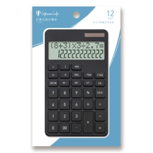 アスカ　計算式表示電卓　１２桁　Ｓ　ブラック　Ｃ１２５８ＢＫ　１台2