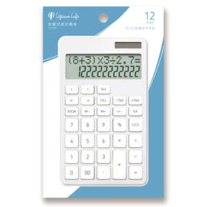 アスカ　計算式表示電卓　１２桁　Ｓ　ホワイト　Ｃ１２５８Ｗ　１台2