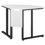 エランサ　ラウンド会議テーブル　コーナー　幅８００×奥行６００×高さ７２０ｍｍ　ホワイト　（お客様組立）　ＹＤＫ－８００Ｒ－ＷＨ　１台