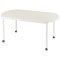 エランサ　キャスターテーブル　オーバル形　幅１６００×奥行９００×高さ７２０ｍｍ　ホワイト／ホワイト　（組立設置込）　ＬＣＴ－１６０９ＯＶ－ＷＨＷ　１台