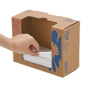 ＴＡＮＯＳＥＥ　ゴミ袋　コンパクト　乳白半透明　４５Ｌ　ＢＯＸタイプ　１箱（１１０枚）3