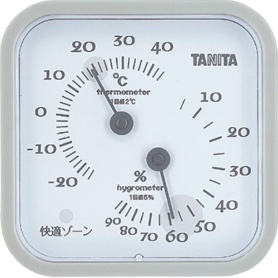 タニタ　アナログ温湿度計　グレー　ＴＴ－５５７ＧＹ　１個