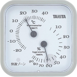 タニタ　アナログ温湿度計　グレー　ＴＴ－５５７ＧＹ　１個1