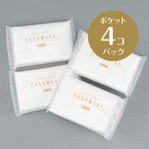 日本製紙クレシア　スコッティ　カシミヤ　ポケットティッシュ　１５組／個　１パック（４個）2