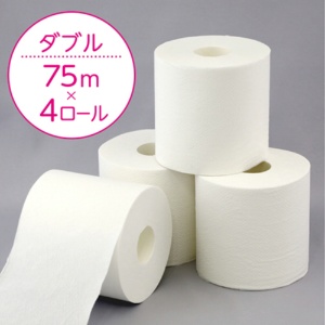 日本製紙クレシア　スコッティ　フラワーパック　３倍長持ち　ダブル　芯あり　７５ｍ　香り付き　１セット（４８ロール：４ロール×１２パック）4