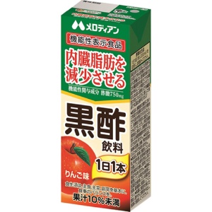 メロディアン　黒酢飲料　りんご味　２００ｍｌ　紙パック　１ケース（２４本）1