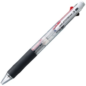 三菱鉛筆　ジェットストリーム　３色ボールペン　０．３８ｍｍ　（軸色：透明）　ＳＸＥ３４００３８．Ｔ　１本