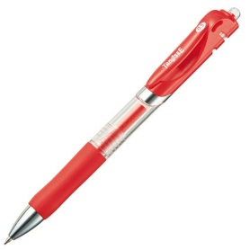 ＴＡＮＯＳＥＥ　ノック式ゲルインクボールペン　０．５ｍｍ　赤　１セット（１０本）