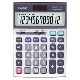 カシオ　本格実務電卓　時間計算　１２桁　デスクタイプ　ＤＳ－１２ＷＴ－Ｎ　１セット（３台）