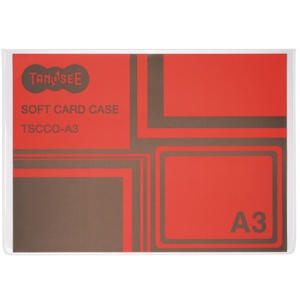 ＴＡＮＯＳＥＥ　ソフトカードケース　Ａ３　透明　再生オレフィン製　１セット（２０枚）1