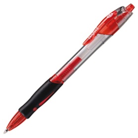 ＴＡＮＯＳＥＥ　ノック式ゲルインクボールペン　スリム　０．７ｍｍ　赤　１セット（１０本）