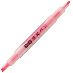 ＴＡＮＯＳＥＥ　キャップが外しやすい蛍光ペン　ツイン　ピンク　１セット（１０本）