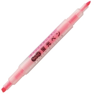 ＴＡＮＯＳＥＥ　キャップが外しやすい蛍光ペン　ツイン　ピンク　１セット（１０本）1