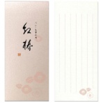 日本ノート　オキナ　小型便箋　紅椿　８２×１８６ｍｍ　縦６行　６０枚　ＬＰ３１８２　１セット（５冊）