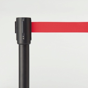 ベルトパーテーションスタンドＳＨ　ブラックタイプ　ベルト：赤　１セット（４台）1