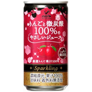 富永貿易　神戸居留地　りんごと微炭酸１００％のやさしいジュース　１８５ｍｌ　缶　１ケース（２０本）1