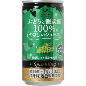 富永貿易　神戸居留地　ぶどうと微炭酸１００％のやさしいジュース　１８５ｍｌ　缶　１ケース（２０本）
