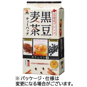 宇治園　北海道産黒豆麦茶ティーバッグ　１セット（９０バッグ：３０バッグ×３袋）1